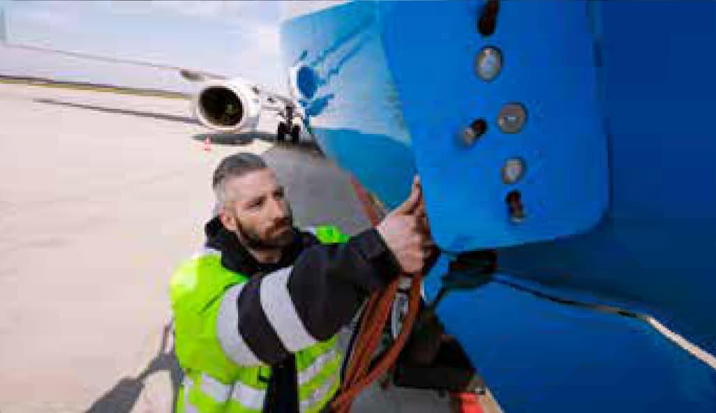 man working on flight maintenance