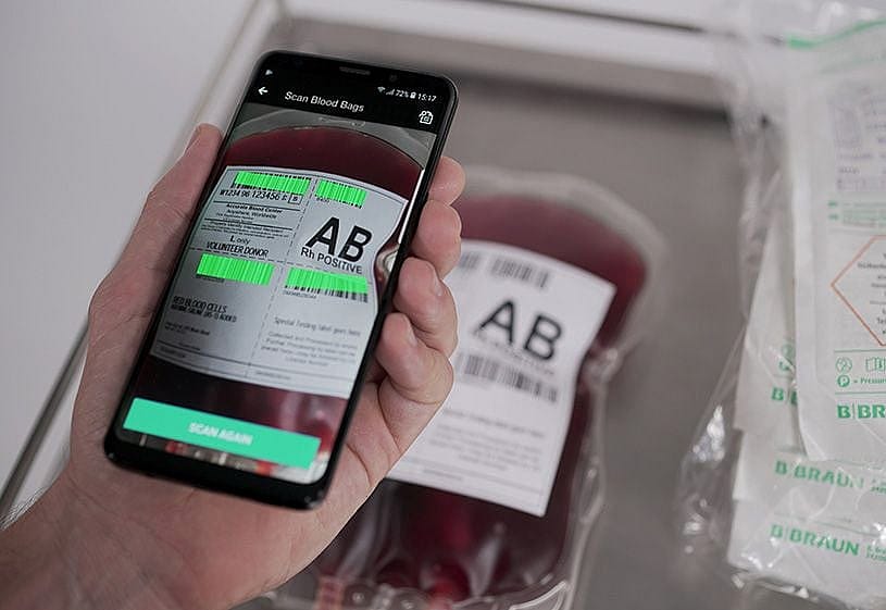 Blood bag scan multiple barcodes