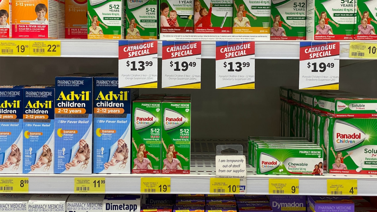 Pharmacy store shelf showing low and no stock, illustrating why cycle counting is important.